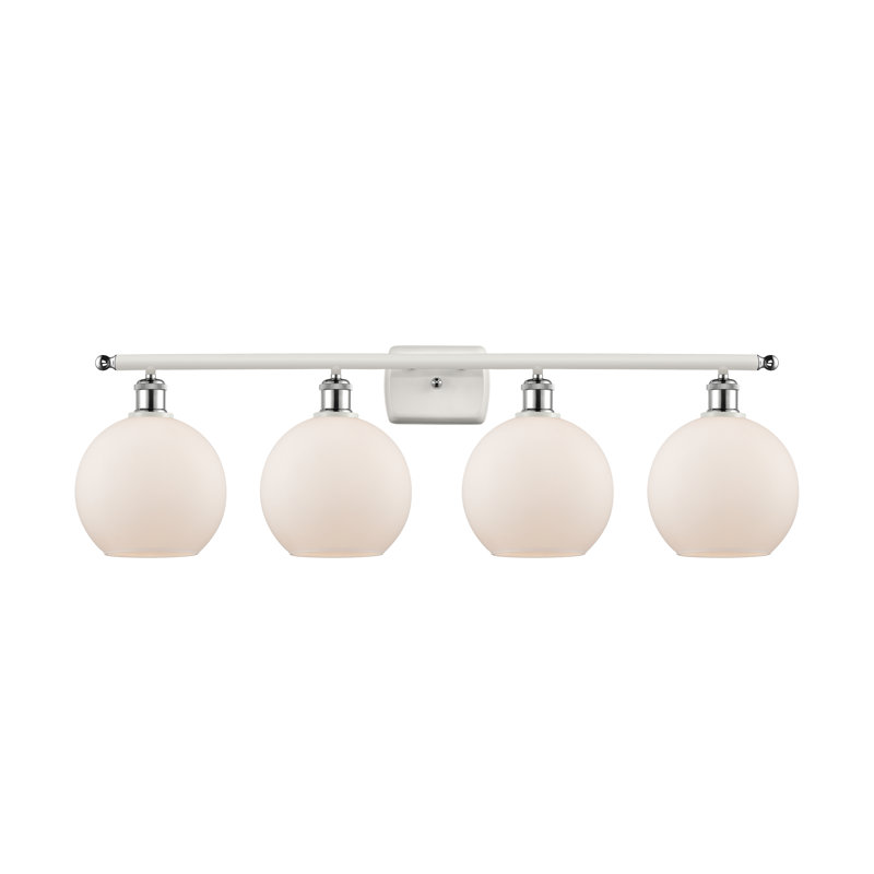 Éclairage de salle de bain à intensité variable 4 lumières Baptista, Ampoule DEL 6 watts Vinage, Blanc cassé mat