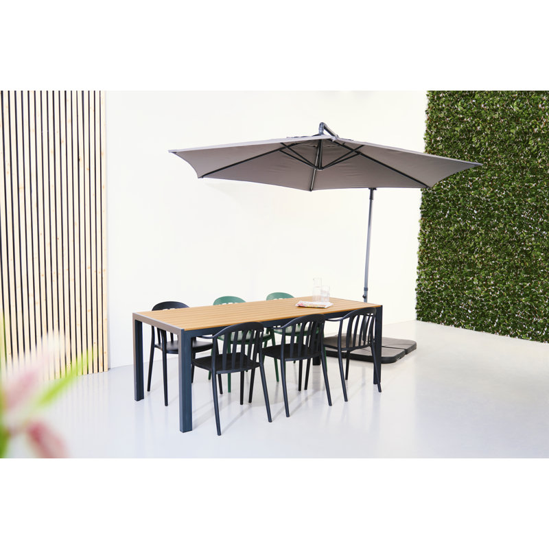 Caloundra 6 - Person Patio Dining Set with Rectangular Table, Teak Beech