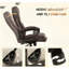 Fauteuil de direction en similicuir avec hauteur réglable et roulettes pivotantes, chaise de bureau ergonomique à haut dossier, pour la maison et le bureau