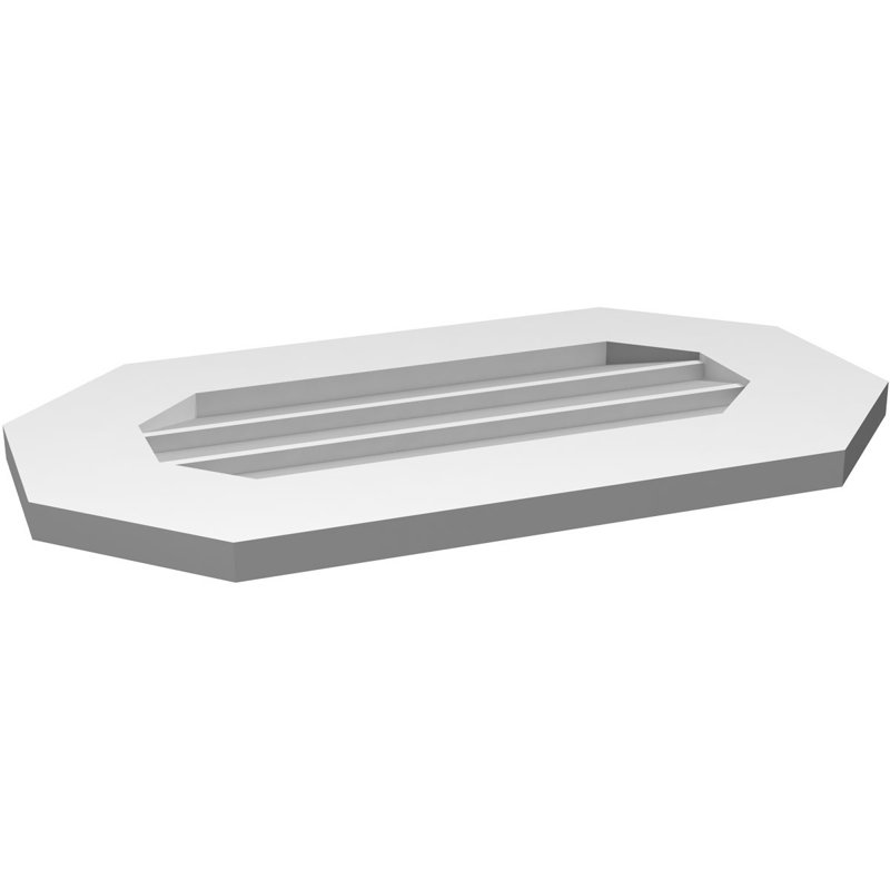Évent horizontal gondole allongé en surface octogonal Signature, H 14 po x l 24 po x P 1 po