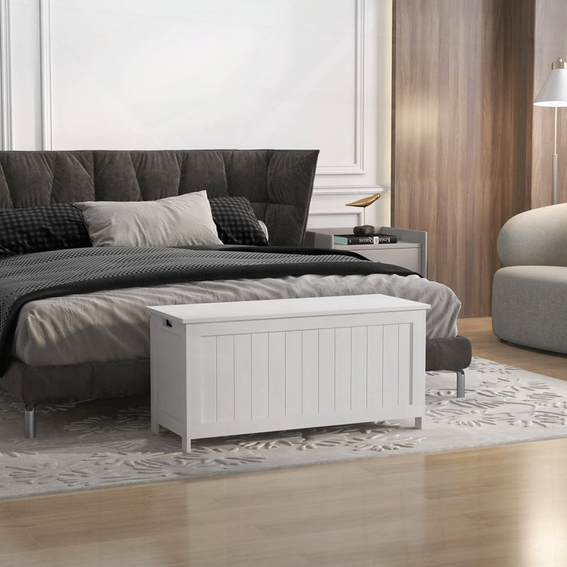 Coffre de rangement avec 2 charnières de sécurité et boîte en bois
