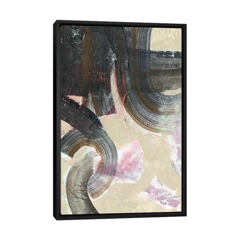 «Striate II», impression sur toile, H 26 po x l 18 po x P 1,5 po, Toile encadrée noire, Pas de tapis