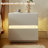 Modern Leather Textured Wraparound White Nightstand with Light Strip and 2 Drawers, Staple Stylish Beauty Space - Bedroom Nightstand, Side Table, No Assembly Required