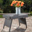 Table Pe Pe, grise, 16 po de profondeur x 24 po de largeur, 15,75 po de hauteur, et structure en fer, sans assemblage pour table de style rétro en fer