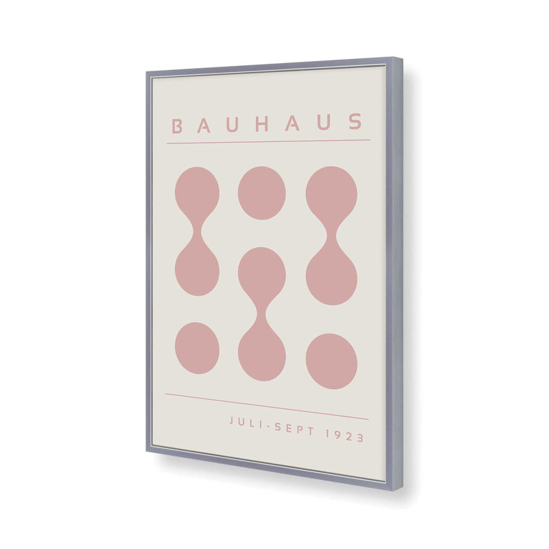 «Pink Bauhaus Flow», impression, H 11,25 po x l 9,25 po x P 1,25 po, Reproduction encadrée sans passe-partout, Chrome poli