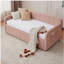 Structure de lit de jour simple rembourrée avec lit gigogne, canapé-lit simple pour chambre à coucher, support à lattes de bois, rose-333323496