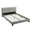 Lit de chambre à coucher de style moderne: tête de lit tapissier gris et lit double en polyfibre-2119702932-2119702933