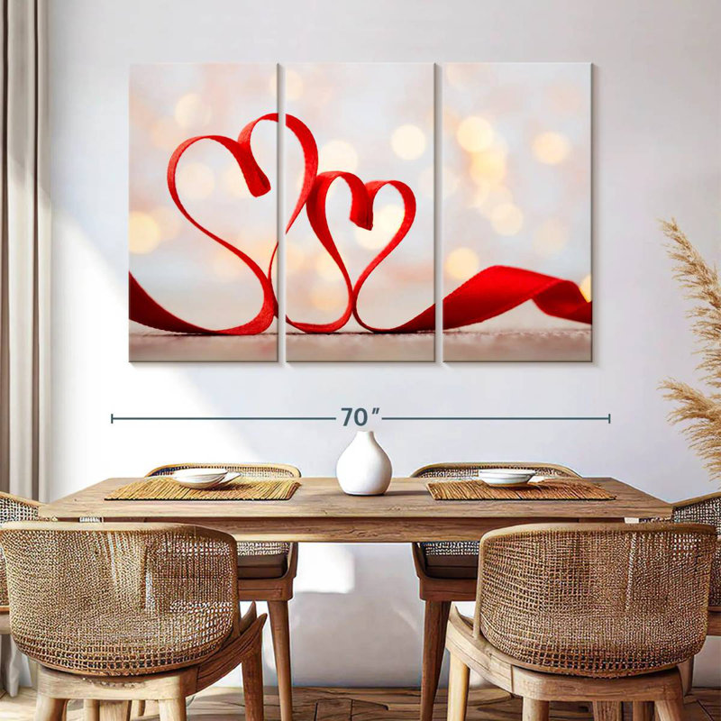 Lelend Valentine Ribbon Hearts, 42" H x 65" W