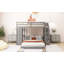 Lit simple superposé au dessus d'un lit double avec tablettes à 3 couches Rangement - aucun sommier requis, L 94,4 po x l 77,5 po x H 65 po, robuste et durable