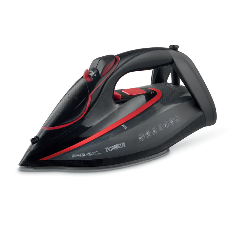 Tower Steam Iron with Ceraglide XL Ceramic Soleplate, AI One Temp Technology, Anti-Drip