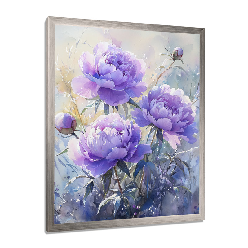 Kesterson - Art mural floral, Argent argent, H 44 po x l 34 po, Reproduction encadrée d'une seule photo