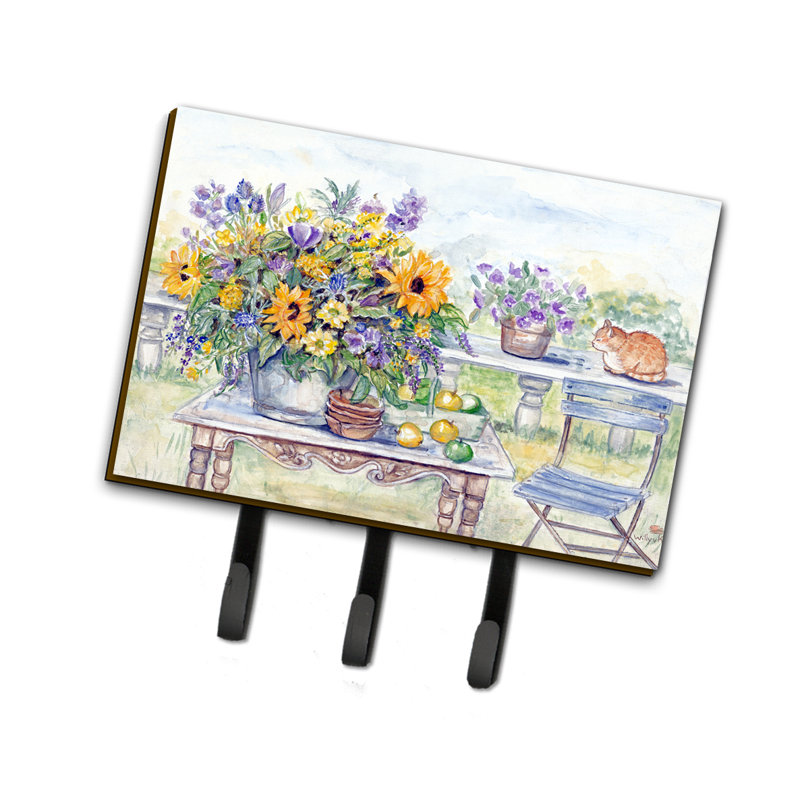 Metal Wall Organizer with Key Hooks