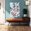 Art mural abstrait coloré à motif de feuilles colorées et audacieuses-1074143578