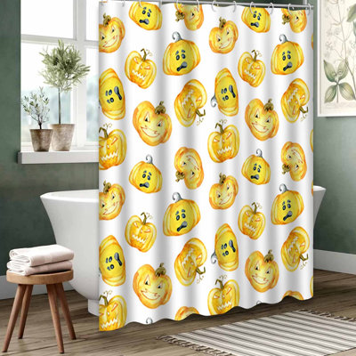 Yellow Waterproof Shower Curtain,Shower Curtains for Bathroom with 12 Hooks