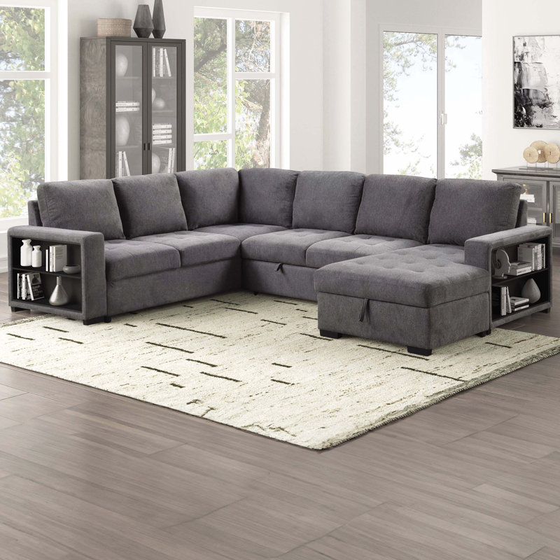 Aruba Sectional, Gray Velvet