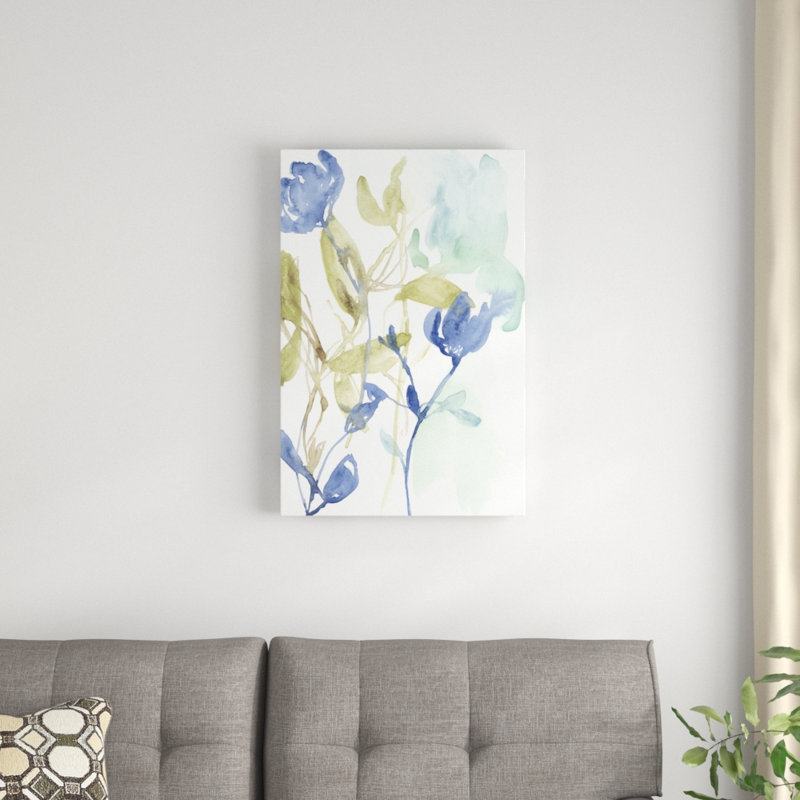 Cobalt & Olive Bouquet I by Jennifer Goldberger - Painting Print, Wrapped Canvas, 30cm H x 20cm W
