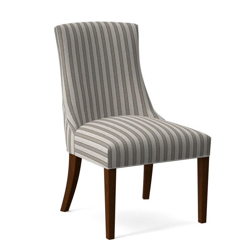Tuxedo Slipper Dining Chair, White Sugar Performance; 0863-91, Coffee Finish
