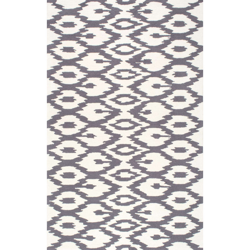Tapis gris doux / blanc, Rectangle 5 pi x 8 pi