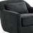 Upholstered Dark Gray Chenille Swivel Oversized Lounge Armchair With Pillow And Metal Base (Set of 2)-1364762078