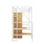 Lit mezzanine simple en métal avec bureau, tablette, armoire et escalier de rangement-293423811