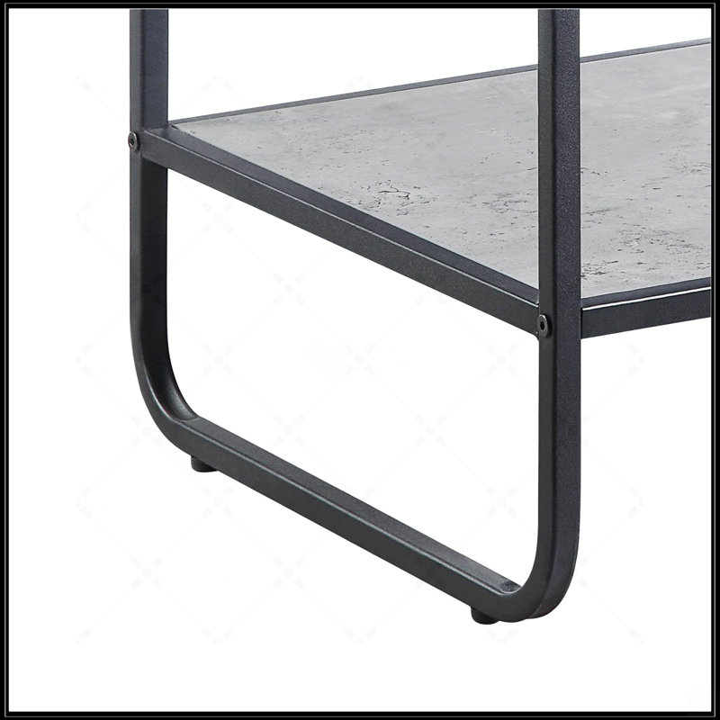 Table de bout en métal avec tablette inférieure