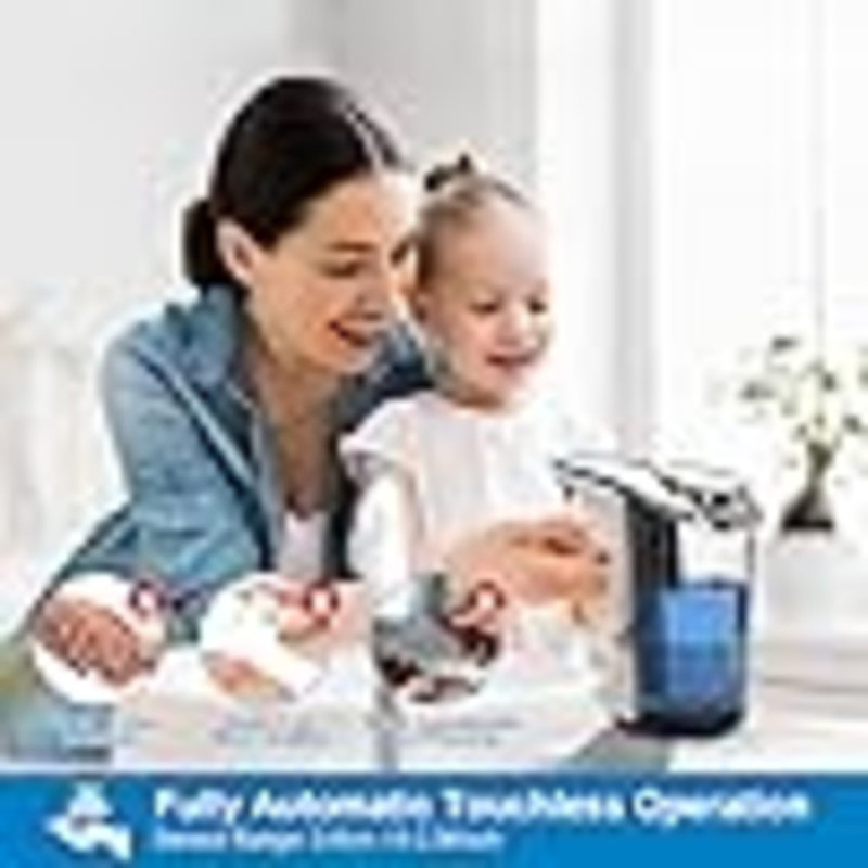 Automatic Soap Dispenser, Touchless Dish Soap Dispenser 17Oz/500Ml With Upgraded Infrared Sensor, 5 Adjustable Soap Dispensing Levels, Liquid Hand Soap Dispenser For Bathroom (Silver Set)