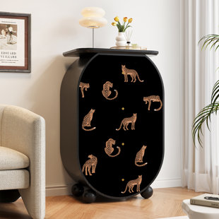 Vitrine en bois massif à motif animalier