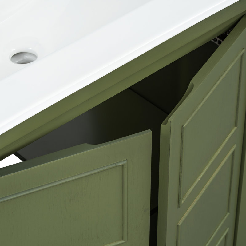  Meuble-lavabo simple avec comptoir en céramique, Vert
