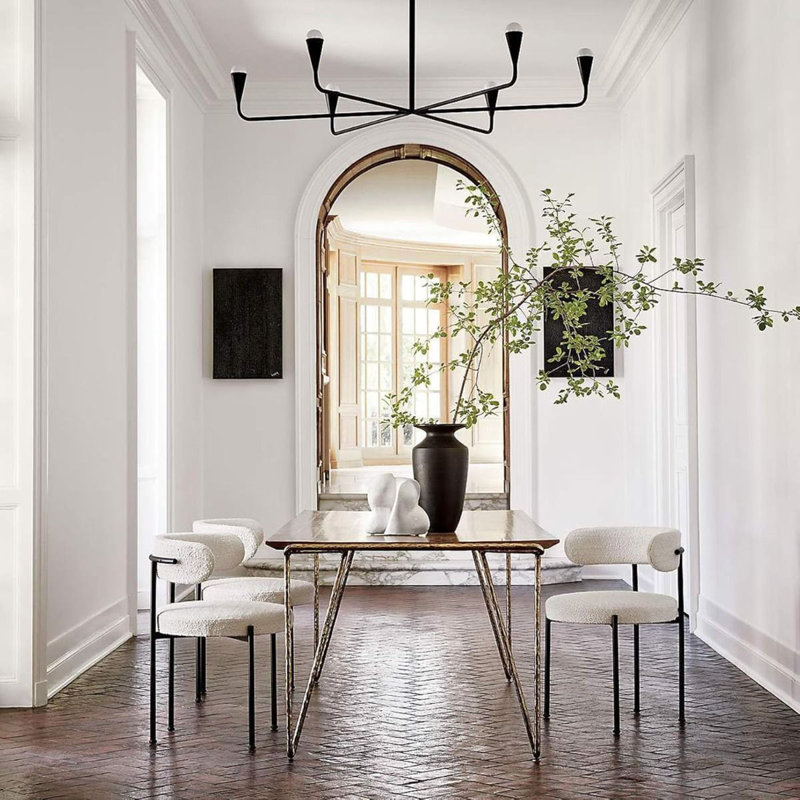 49cm H Polyester Upholstered Metal Side Chair in White, 4
