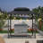 PURPLE LEAF Hardtop Grill Gazebo for Patio Aluminum Barbeque Canopy with 24 Clear Light Bulbs and Shelves Double Tiered Grey Outdoor BBQ Gazebo-114335412