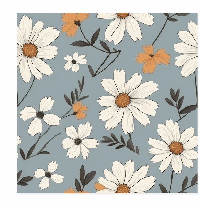 Motif floral de fleurs de marguerite II, H 18 po x l 18 po