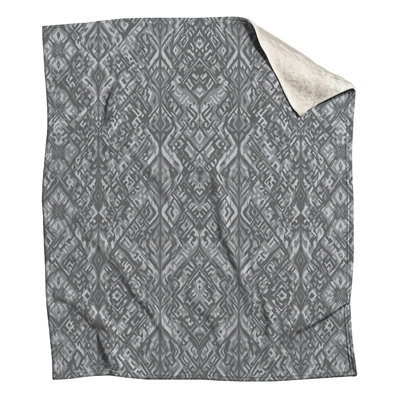 Gray Ikat Pattern Blankets