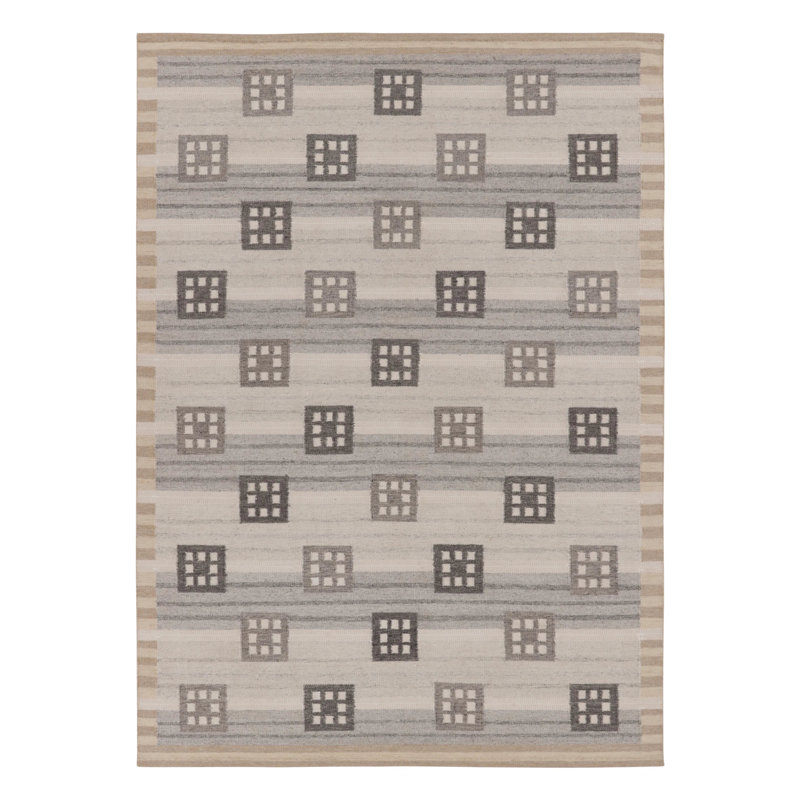 Flatweave Wool Geometric Area Rug