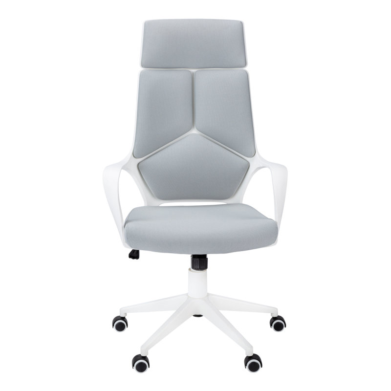 Office Chair, Adjustable Height, Swivel, Ergonomic, Armrests, Computer Desk, Work, Mesh, Metal, Gray, White