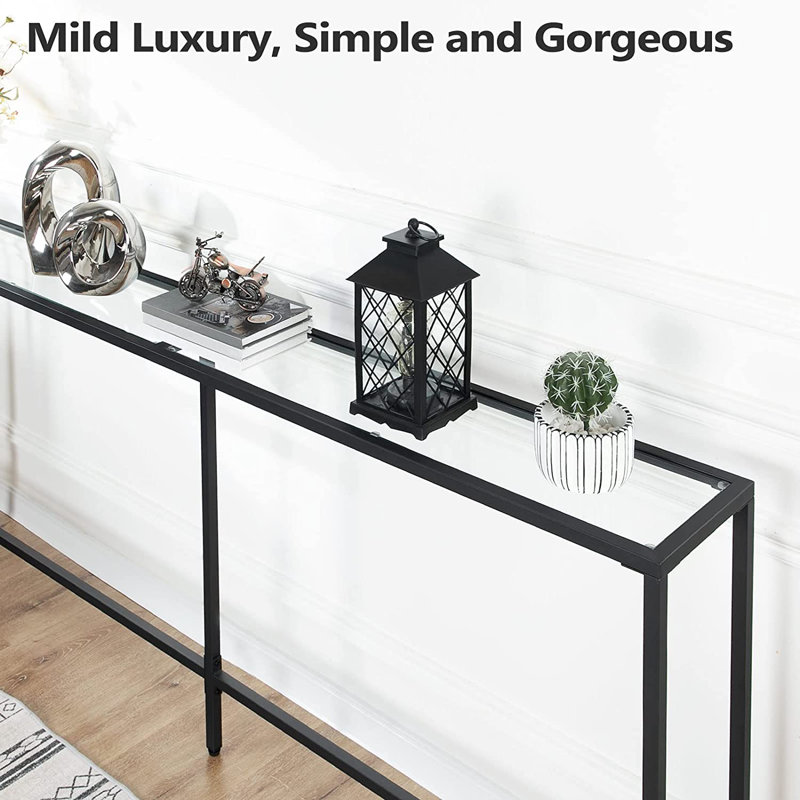 70.9'' Glass Top Console Table
