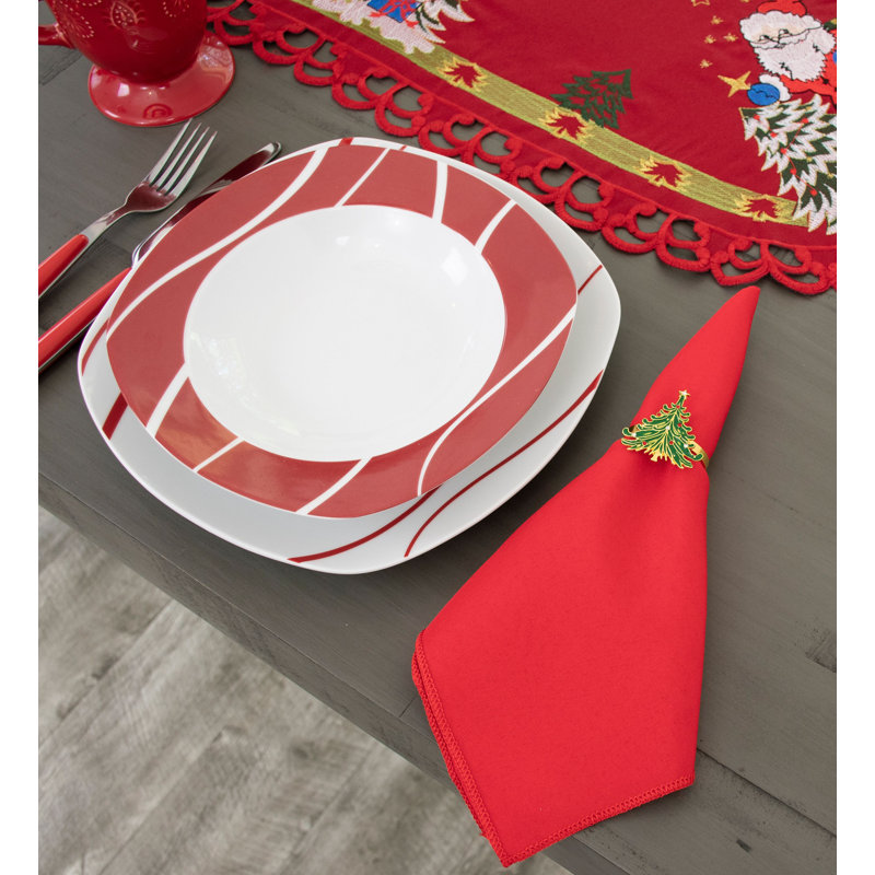 Ronds de serviette en forme de sapin de Noël Jussuf (lot de 4)