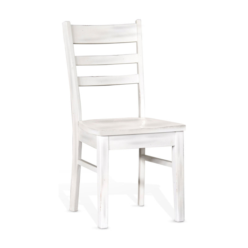 Ensemble de 2 chaises de salle à manger Ryla, conception échelle, bois d'acajou blanc cassé