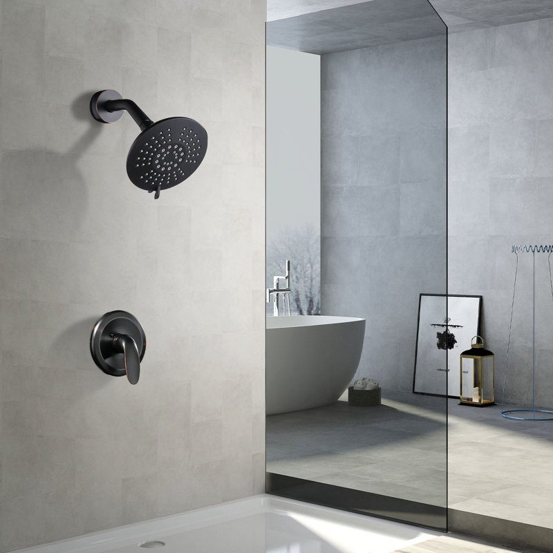 Single Handle 5-Spray Patterns Shower Faucet With High Pressure Shower Head, Oil Rubbed Bronze