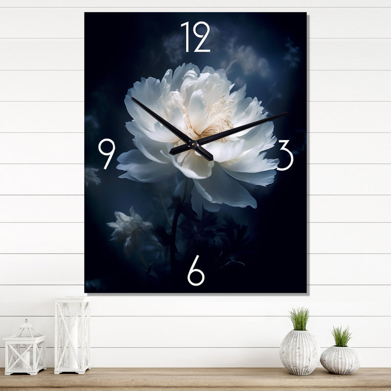 Pivoine blanche blanche et sérénité - Horloges murales florales, Grand
