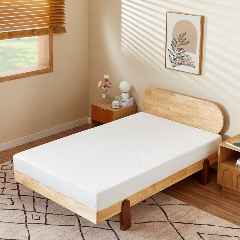 Medium Gel Memory Foam Mattress, White, Twin, 6"