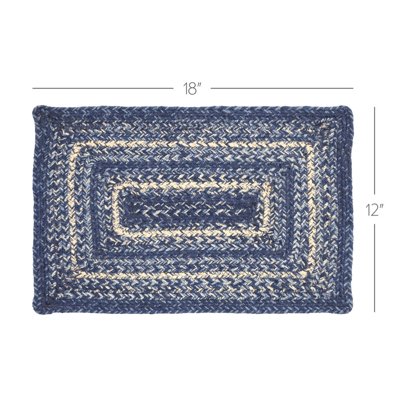  Napperon Birt Whistle 18 ", Indigo / bleu poudre / crème
