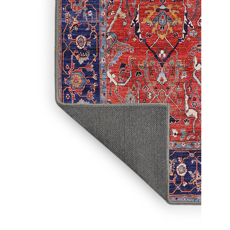 Tapis oriental rouge / bleu Francys, Rectangle 5 pi x 7 pi
