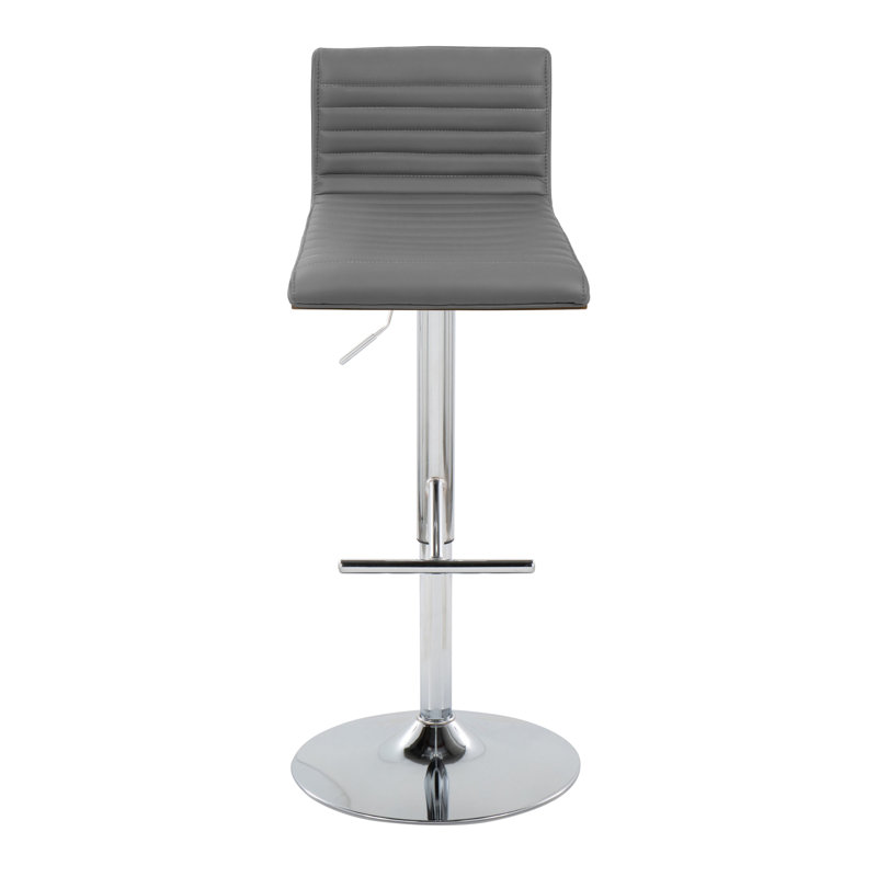 Tabouret de bar Arabelle, Chrome chrome, Gris