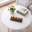 Ensemble de porte-bougie lettre MAISON, plateau en bois avec 4 porte-votives en verre noir et pierres décoratives, centre de table rustique