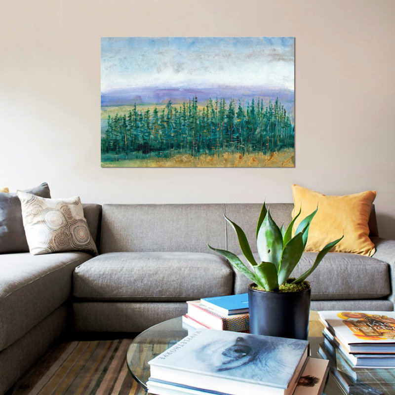 « pin tops ii », impression sur toile, H 40 po x l 60 po x P 1,5 po, Pas de tapis, Toile tendue