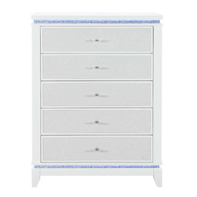 ADALID Chest With Glittered Drawer Front, LED Lighting, And Spacious Storage For Elegant And Functional Bedroom Organization.