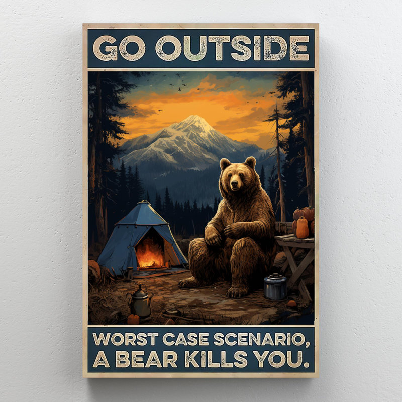«Camping Go extérieur 1 - 1 pièce», reproduction d'art graphique sur toile tendue, H 36 po x l 24 po x P 1,25 po