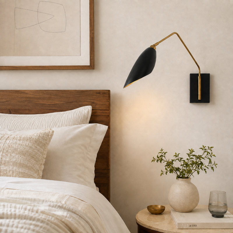 1-Light Black&Gold Swing Arm