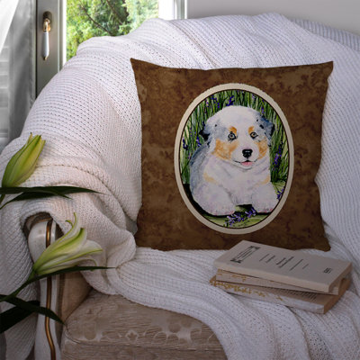 White Australian Shepherd Indoor/Outdoor Throw Pillow
