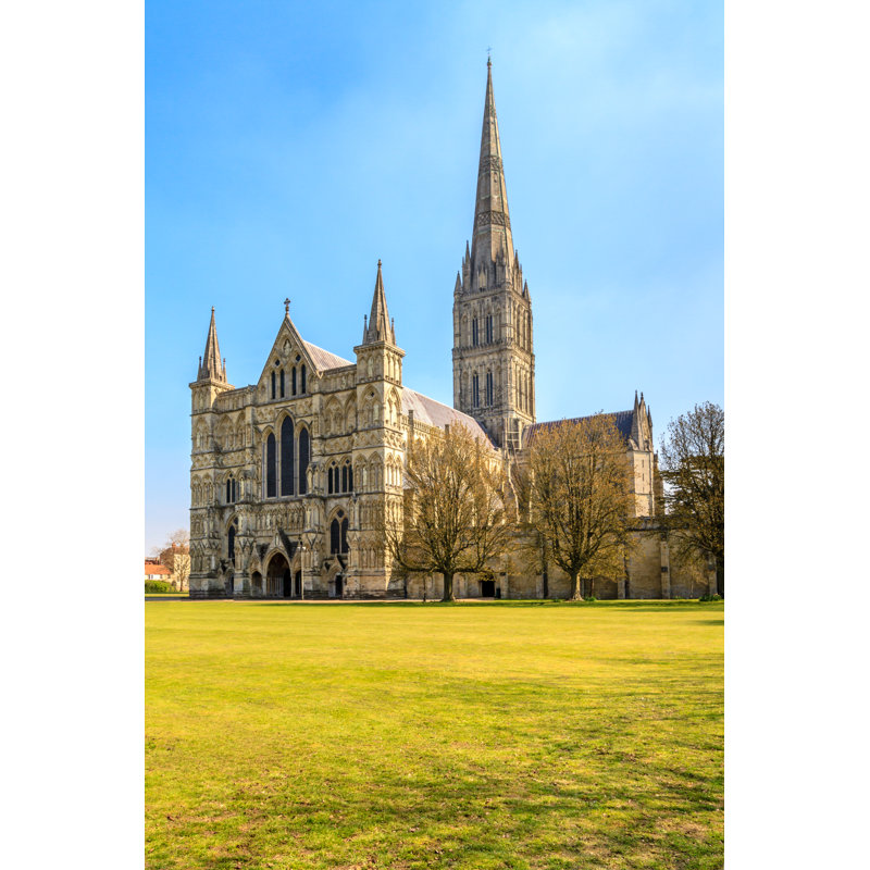 Salisbury Cathedral Front View, South England - Wrapped Canvas Print, 46cm H x 30cm W x 3.8cm D